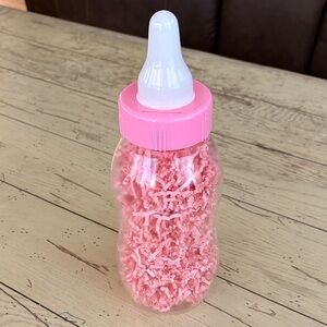 Pink 11” Baby Bottle Bank with White Nipple